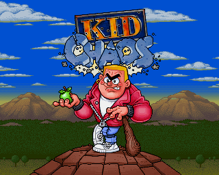Kid Chaos title screen for Amiga CD32